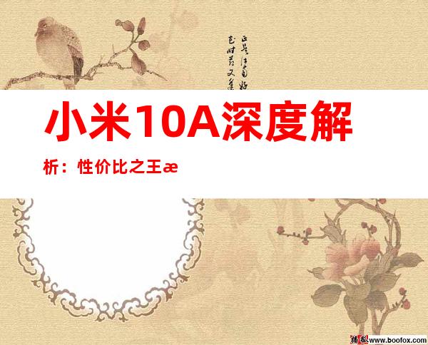 小米10A深度解析：性价比之王是否实至名归